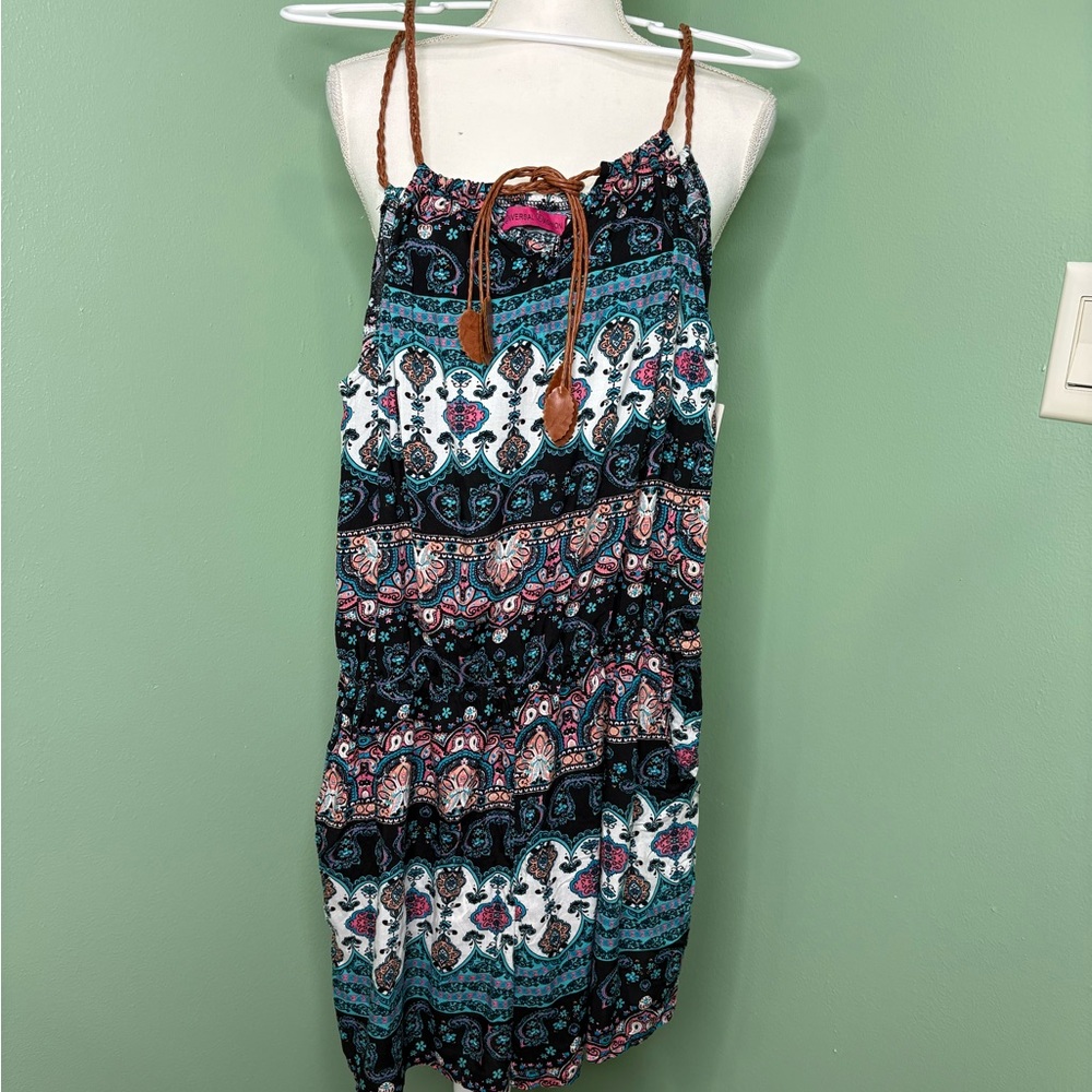 Bohemian Teal & Black Printed Jumpsuit - Picture 2 of 12